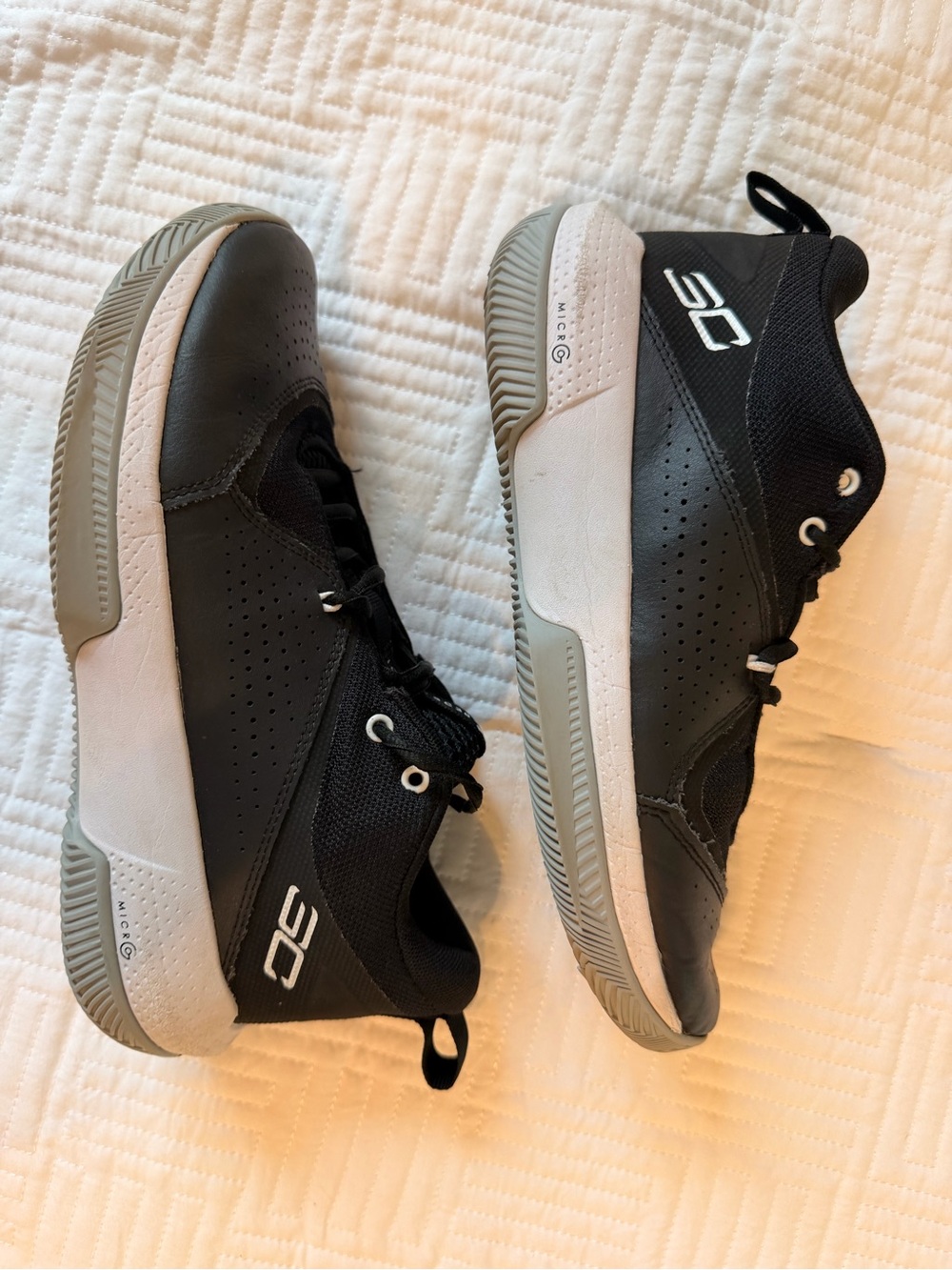 Under Armour Kids Black and White Low-Top Sneakers